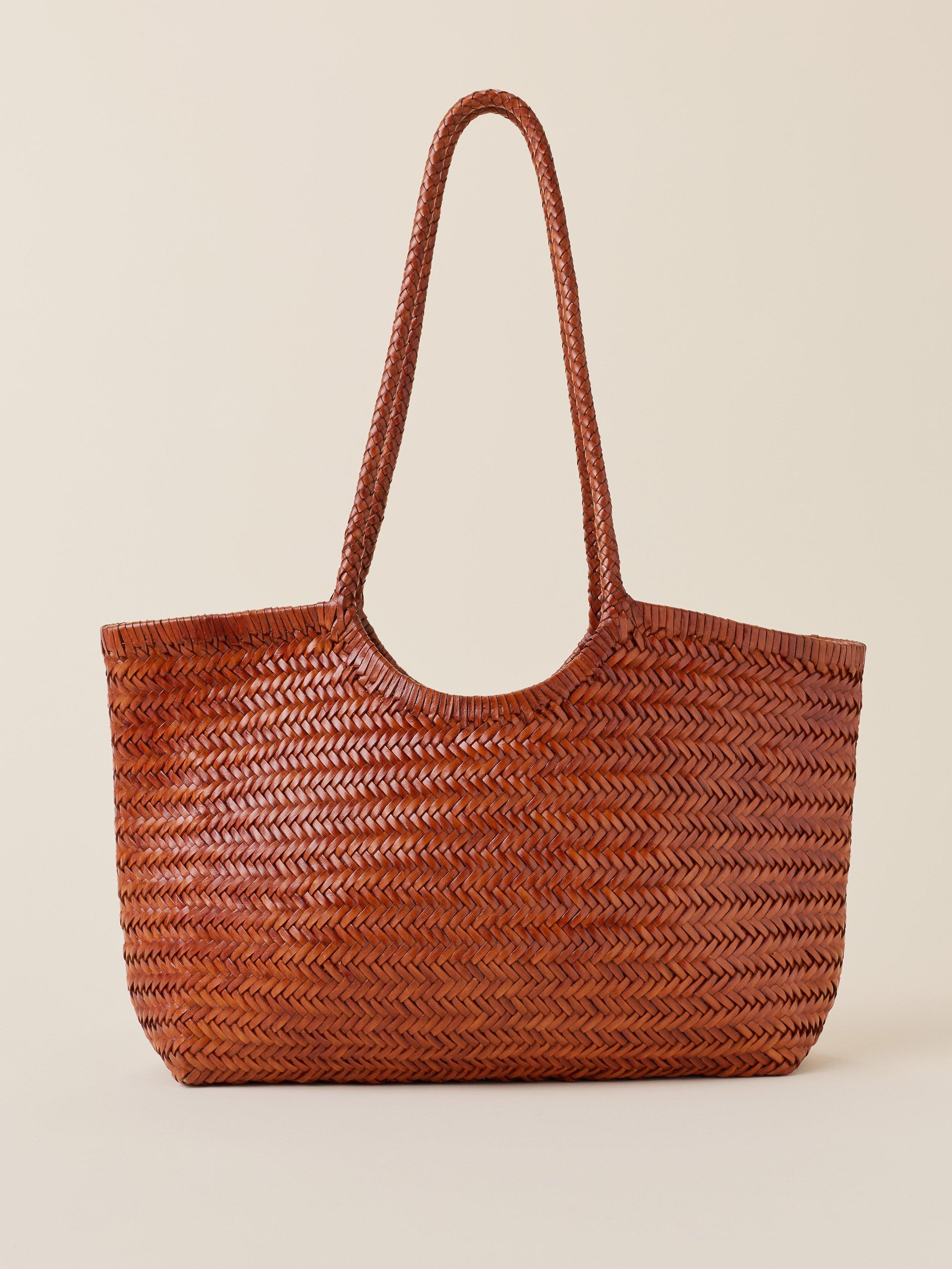 Faherty Woven Leather Tote
