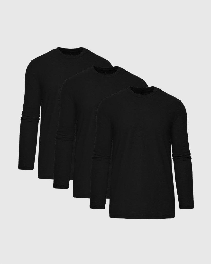 True Classic Black Classic Long Sleeve Crew Neck 3-Pack