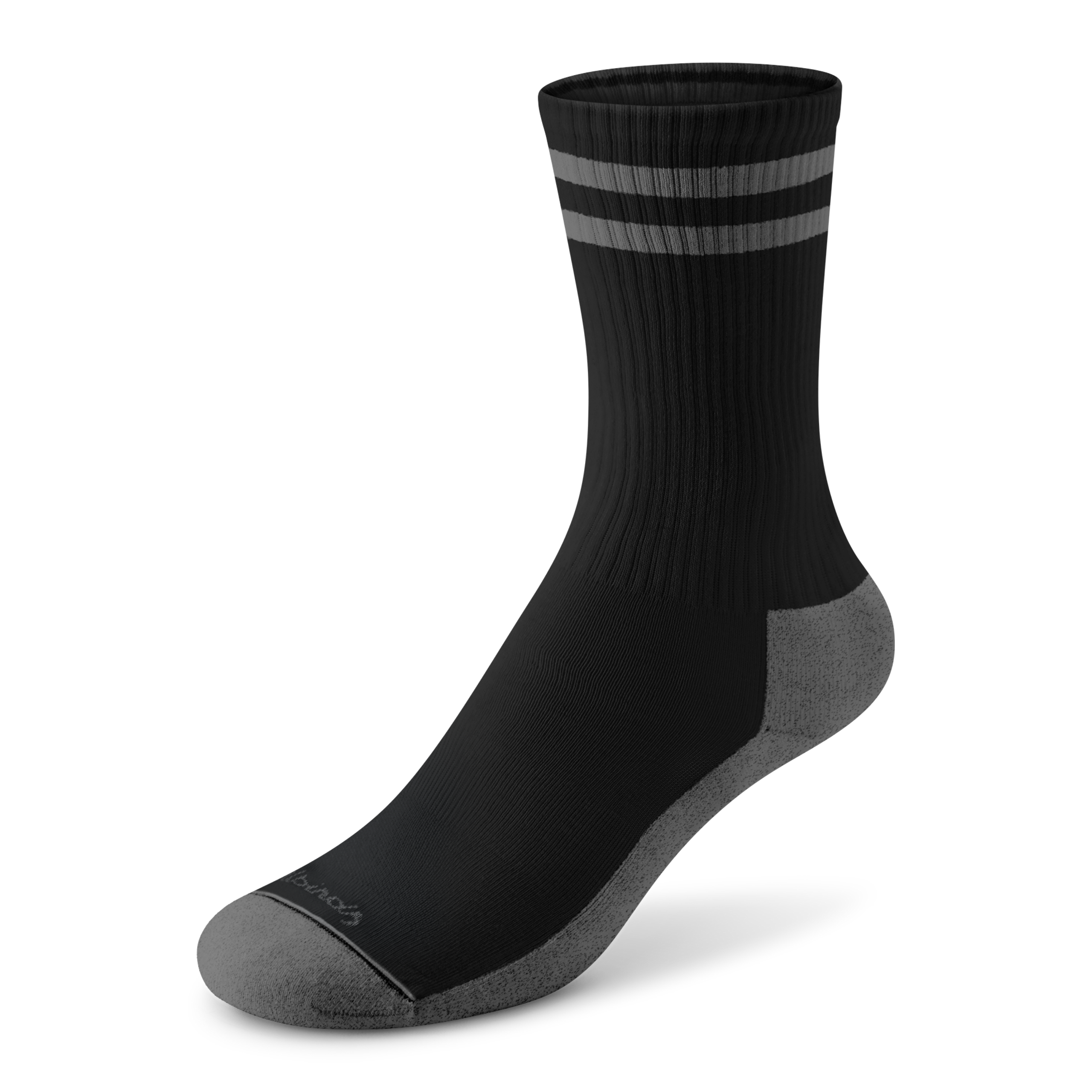 Allbirds Anytime Crew Sock - Natural Black/Dark Grey Stripe
