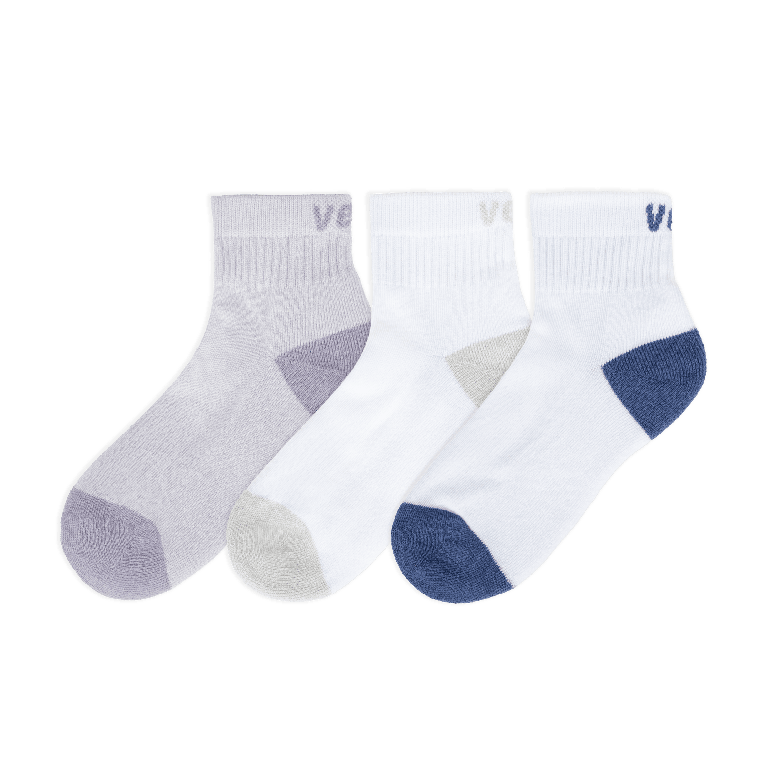 Vessi 3-Pack Mid Crew Socks - Cosmic Dust/Grey/Sailfish